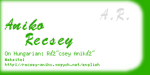 aniko recsey business card